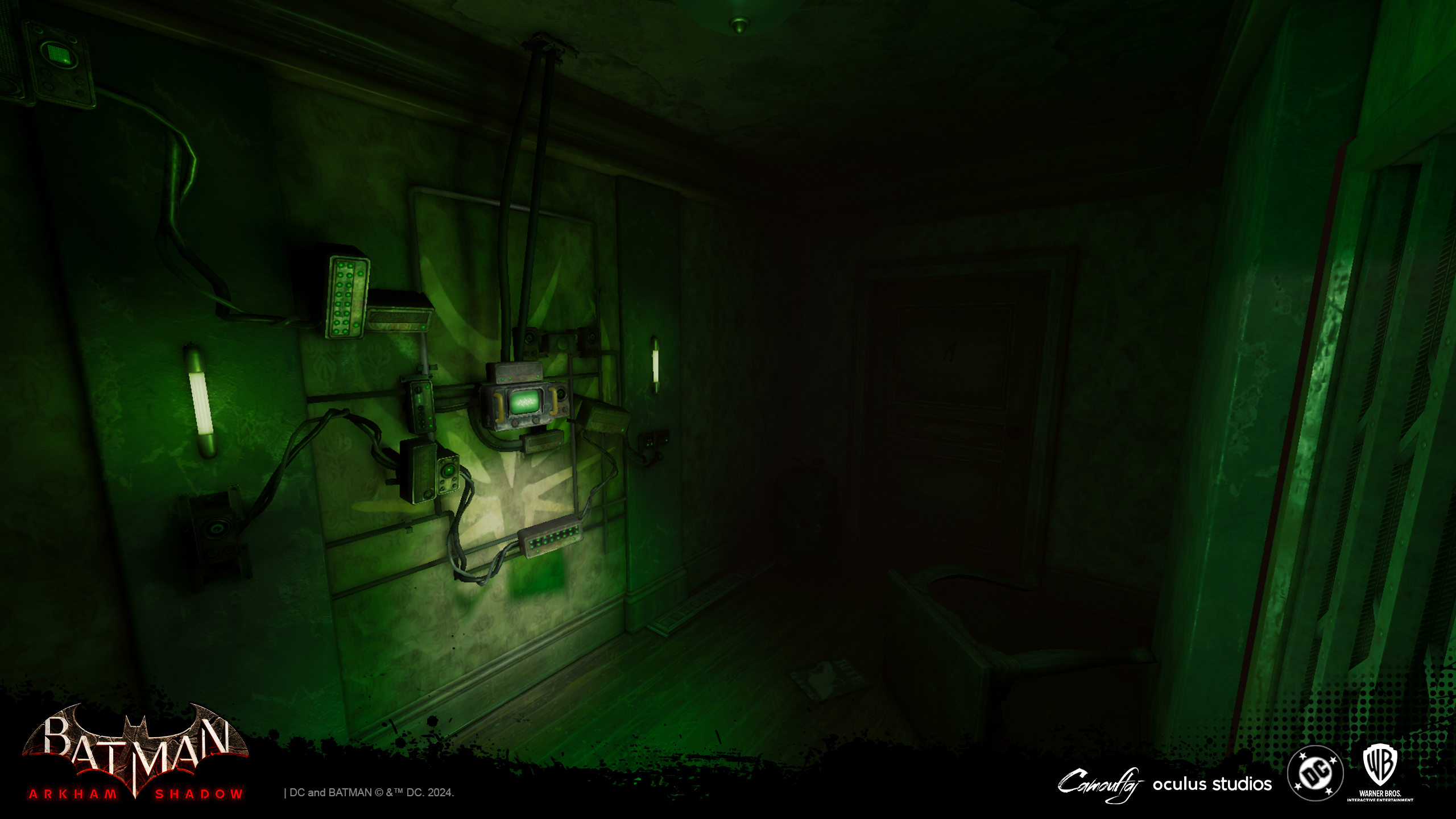 <h3>Beacon Hotel Lobby Rat Radio Level Art</h3>Unity Game Engine<br>2024<br>Batman: Arkham Shadow © Camouflaj, Occulus Studios, DC, WB Interactive